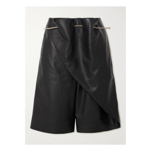 장식 드레이프 가죽 쇼츠 블랙 1647597333154731