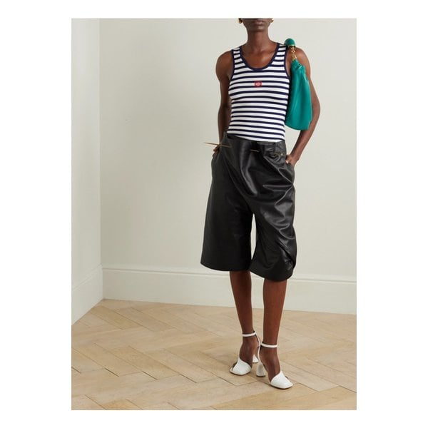 장식 드레이프 가죽 쇼츠 블랙 1647597333154731