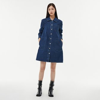 LAP 데일리 포켓 일자핏 미니 데님 원피스 AP3DO860