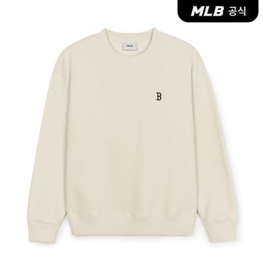 MLB [코리아공식] 베이직 스몰로고 오버핏 기모 맨투맨 BOS (D.Cream)