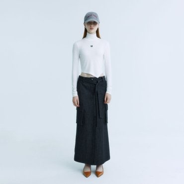 뮤제 LAC Cargo Denim Skirt_Gray