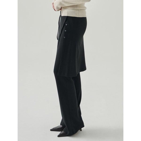 버튼 레이어드 스커트 팬츠 [2COLORS]