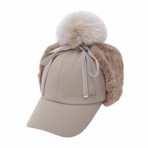 POMPOM EARMUFF FUR CAP_NURCW23410BEX