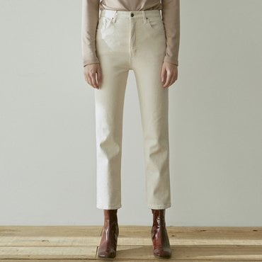 얀13 SEMI TAPERED COTTON PANTS_CREAM