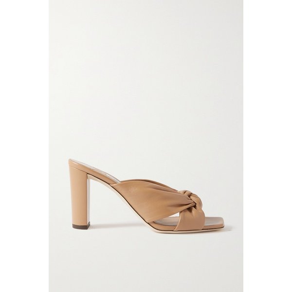 애비뉴 노티드 가죽 뮬 85mm 베이지 1647597304922891