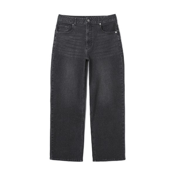 남성 세미 와이드핏 데님 팬츠 (BLACK) (HB9DP07)