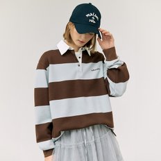 로라로라 STRIPE COLLAR T-SHIRT BR+MT