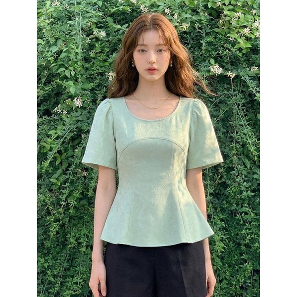 MUSE FLARE BLOUSE GREEN 뮤즈 플레어 블라우스 그린