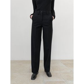 wool straight pant (black)