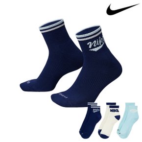 양말 에브리데이 플러스 앵클 3켤레 세트 네이비 혼합 HJ9340-902