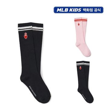 MLB키즈 24년  FW   하트 직자수 배색 니삭스 (2color) 7FSOH054N