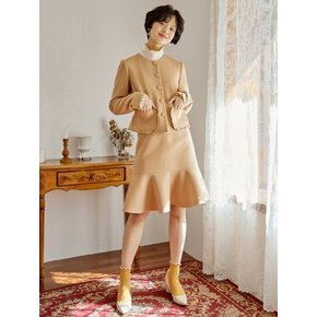 MIMI FLARE SKIRT _ BEIGE