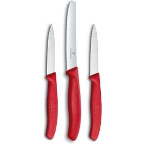 영국 빅토리녹스 과도 Victorinox 3Piece Swiss Classic Paring KnifeSet 스테인리스 스틸 Red 3