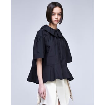 송지오 [파주점] [송지오우먼]송지오 코쿤 셔링 블라우스 블랙 WH3TP312BK