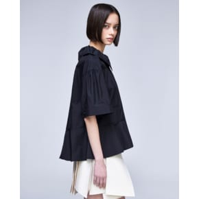 [파주점] [송지오우먼]송지오 코쿤 셔링 블라우스 블랙 WH3TP312BK