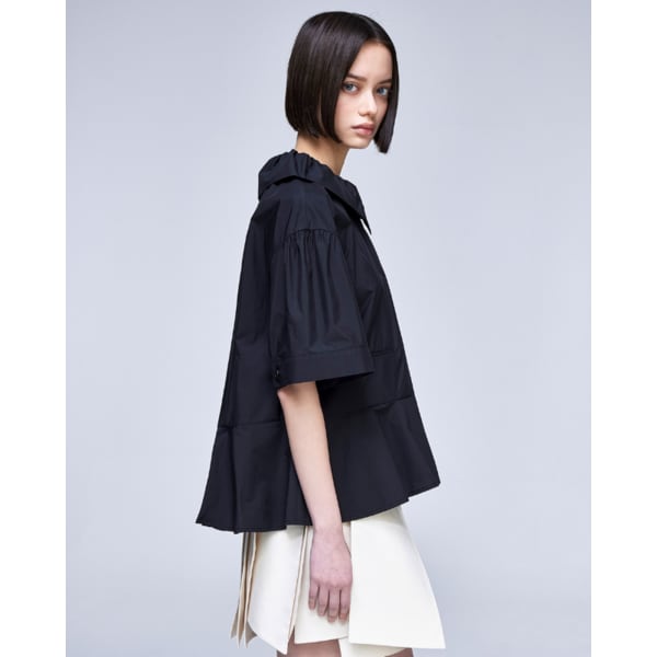 [파주점] [송지오우먼]송지오 코쿤 셔링 블라우스 블랙 WH3TP312BK