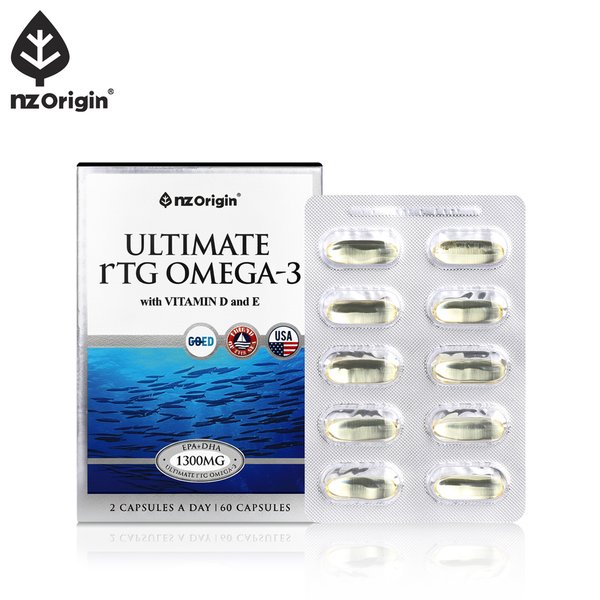 [직구] 엔젯오리진 얼티메이트 rTG 알티지 오메가3 비타민D&E (1개월분)