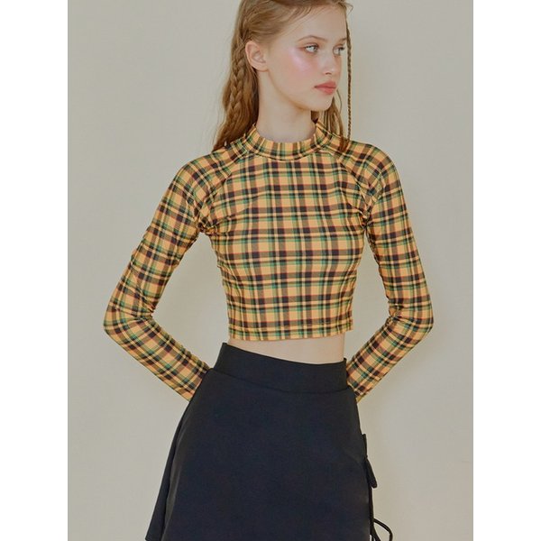 주디 체크 크롭 래쉬가드