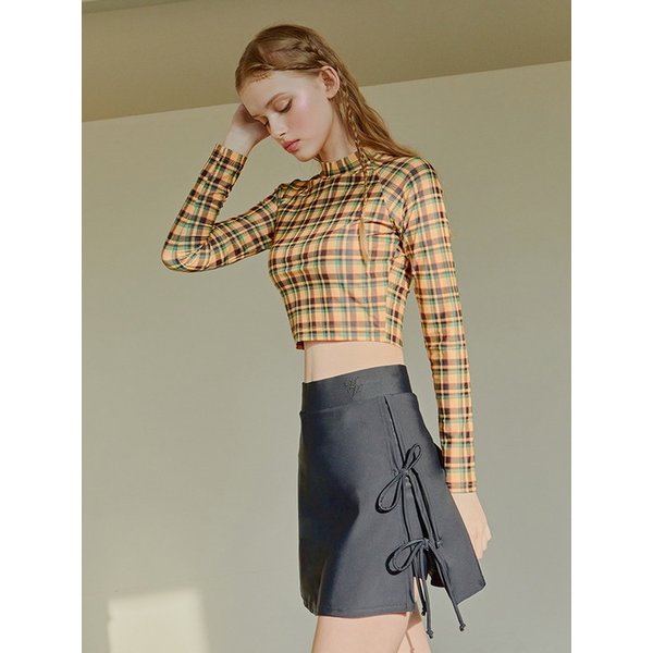 주디 체크 크롭 래쉬가드