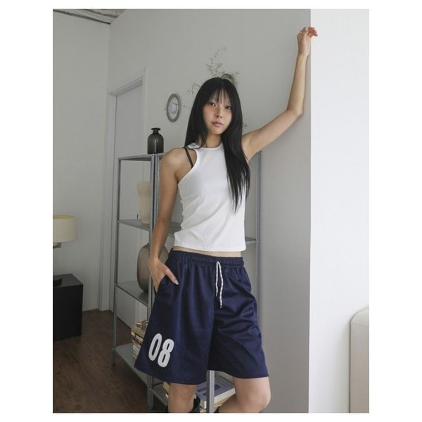 SKINNY RIBBED RACER TANK  TOP_T316TP135