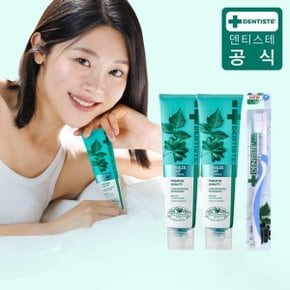 뉴브리즈민트 치약 180g×2개 + 이중 미세모 칫솔×1개_