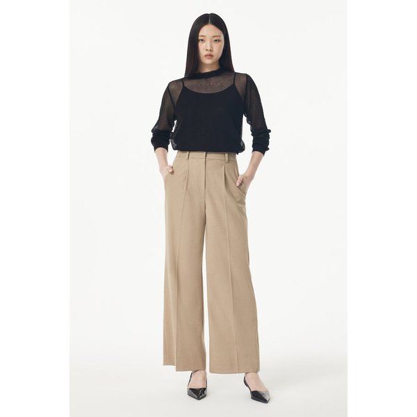 백 배색 밴딩 핀턱 베이직 팬츠 7115230303164