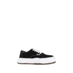 MAISON MIHARA YASUHIRO 블랙 캔버스 베이커 스니커즈 A16FW704 BLACK