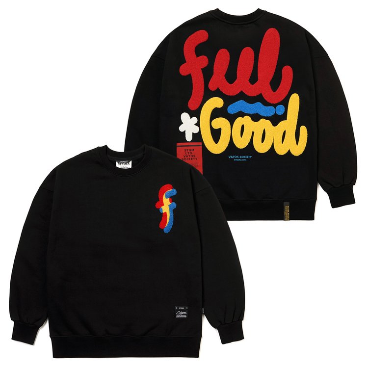 [ STIGMA ]★ 22 FEEL GOOD OVERSIZED HEAVY SWEAT CREWNECK 22 FEEL GOOD OVERSIZED HEAVY SWEAT CREWNECK WHITE MELANGE