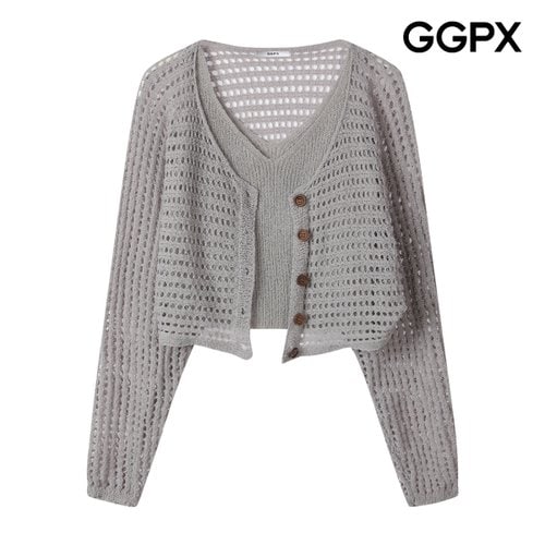 GGPX 베스트 세트 스카시 버튼 가디건 (GQ3ST010F)