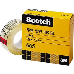 테이프종류 문구사무/스카치 투명양면테이프리필665R/18mmx7.6M X ( 2매입 )