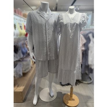 barbara 바바라 스트라이프 지지미 커플파자마 세트 (여성2컬러 택1) AGW4603L AMP4603SS
