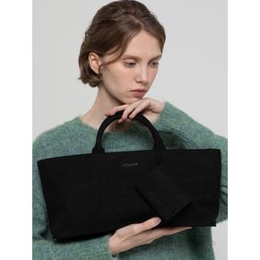 Layla suede tote bag _ Black