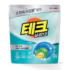 엘지생활건강 테크 실내건조 냄새 딥클린 3 in 1 일반 드럼 겸용 캡슐세제 50개입