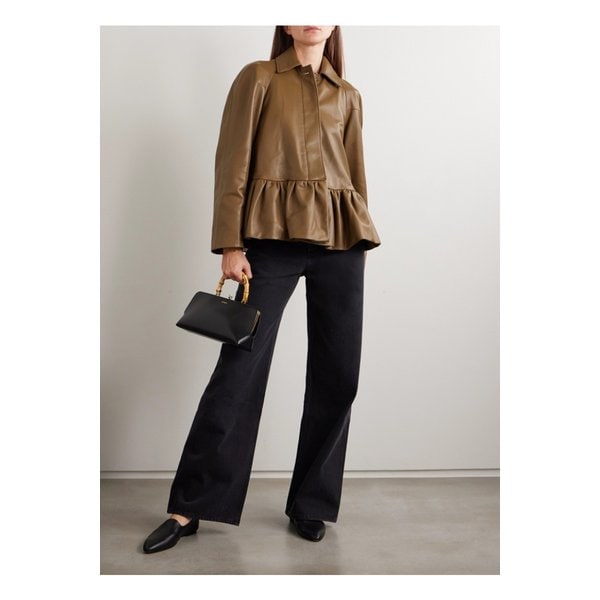 리베로 시티 러플 가죽 재킷 탠 브라운 46376663162930280