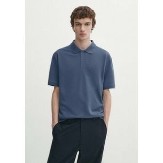 이스퀘어 4731403 Massimo Dutti MICROTEXTURED - Polo shirt dark blue