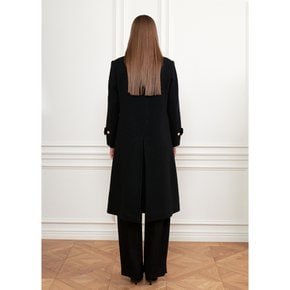 Fine Wool Double Coat Black - Gold Button