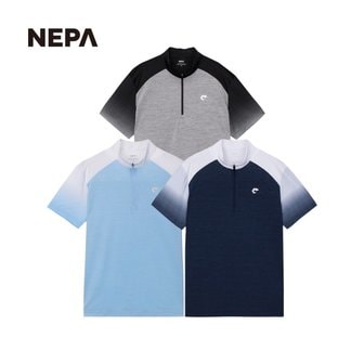 네파 [최초가89,000] 네파 남성 마운틴 도트 반팔 집업 티셔츠 7I35406