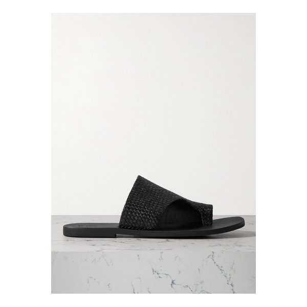 세인트 아그니 비대칭 우븐 가죽 슬라이더 블랙 1647597332363134