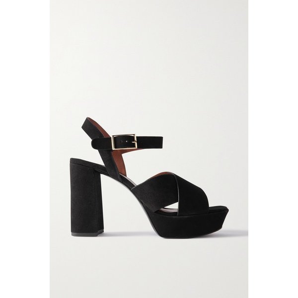 리포메이션 Myradia Suede Platform Sandals 블랙 1647597288495568