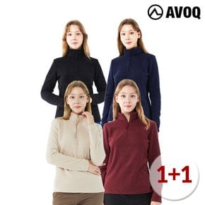플리스 하프집업 티셔츠 1+1 (여성)