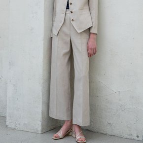 [드팜므]COLLARLESS LINEN SUIT PANTS