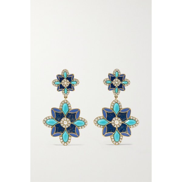 Violet 14-karat Gold Multi-stone Earrings 블루