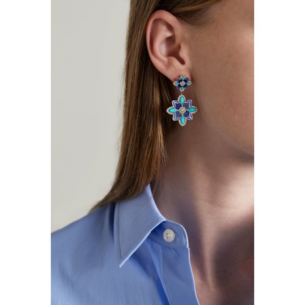 Violet 14-karat Gold Multi-stone Earrings 블루