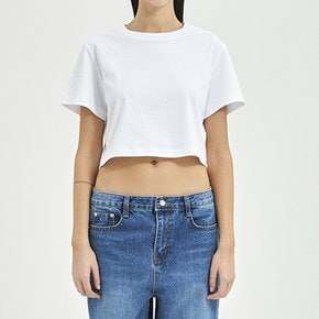 여성 크롭트 반팔 티셔츠 WHITE