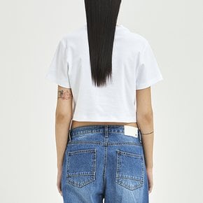 여성 크롭트 반팔 티셔츠 WHITE