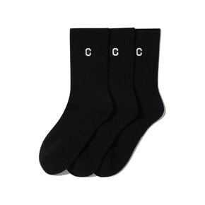 심볼로고 에센셜 삭스 3PACK 블랙 CO2607TC10BK