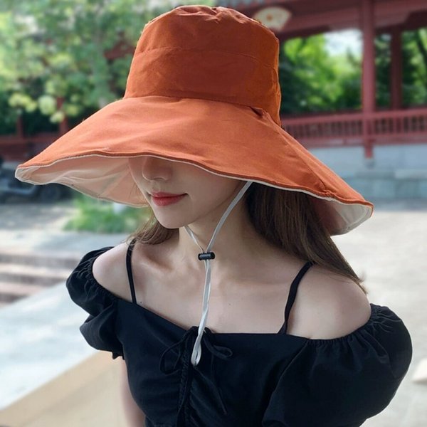 [아일렌]데이즈 양면 버킷햇(오렌지 베이지)