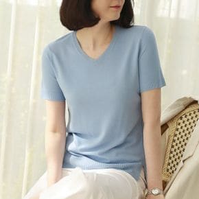 마렌 브이 반팔 니트 BKN002_P304225308