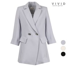 VIVID 여성 여름 무지7부 더블 정장자켓