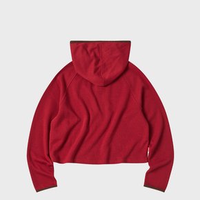 W LAYERED HOOD T-SHIRT [RED]